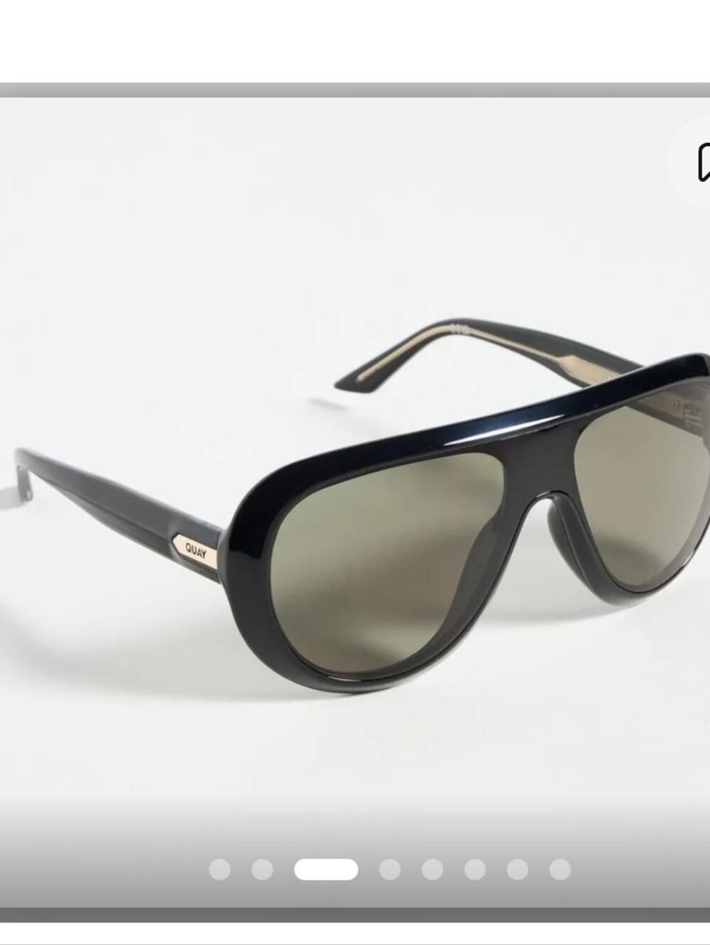 Quay "Set List Aviator" Sunglasses Black Lens - Picture 3 of 8
